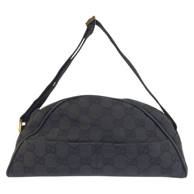 GUCCI グッチ ハーフムーン ブラック 黒 ゴールド金具 GGキャンバス ハンドバッグ ショルダーバッグ 603340 【中古】