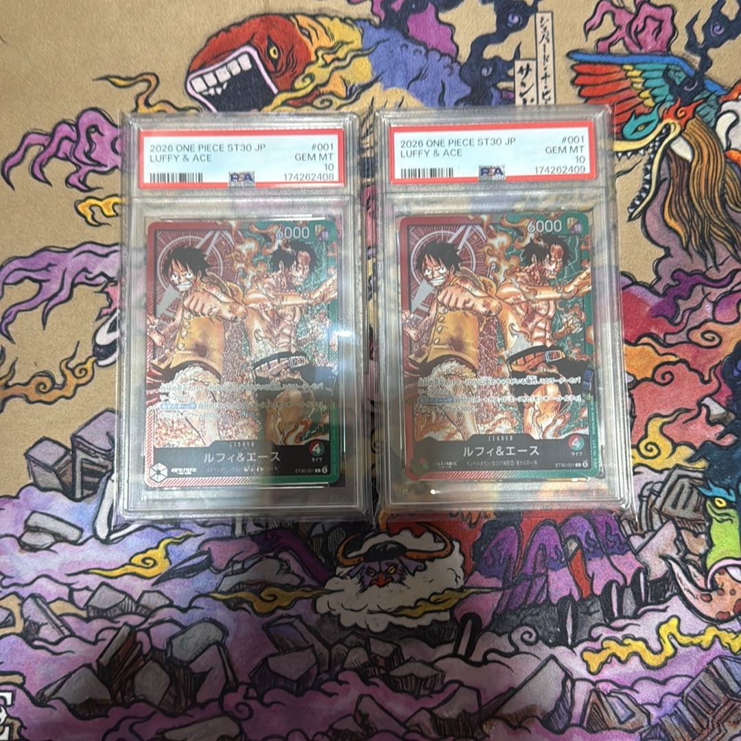 PSA10】ルフィ＆エース L [ST30-001](スタートデッキEX「ルフィ&エース