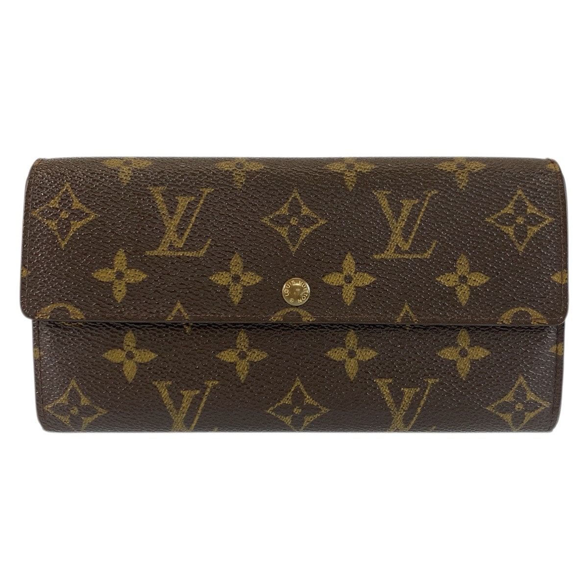 LOUIS VUITTON ルイヴィトン モノグラム ポルトフォイユ サラ ブラウン ゴールド金具 PVC 長財布 ロングウォレット 601801 【中古】