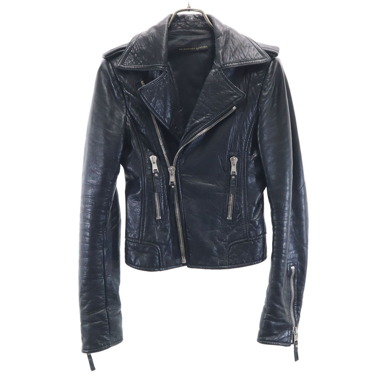 BALENCIAGA ダブルライダースジャケット カーキ BALENCIAGA - 新品未使用。バレンシアガ ライダースジャケットの