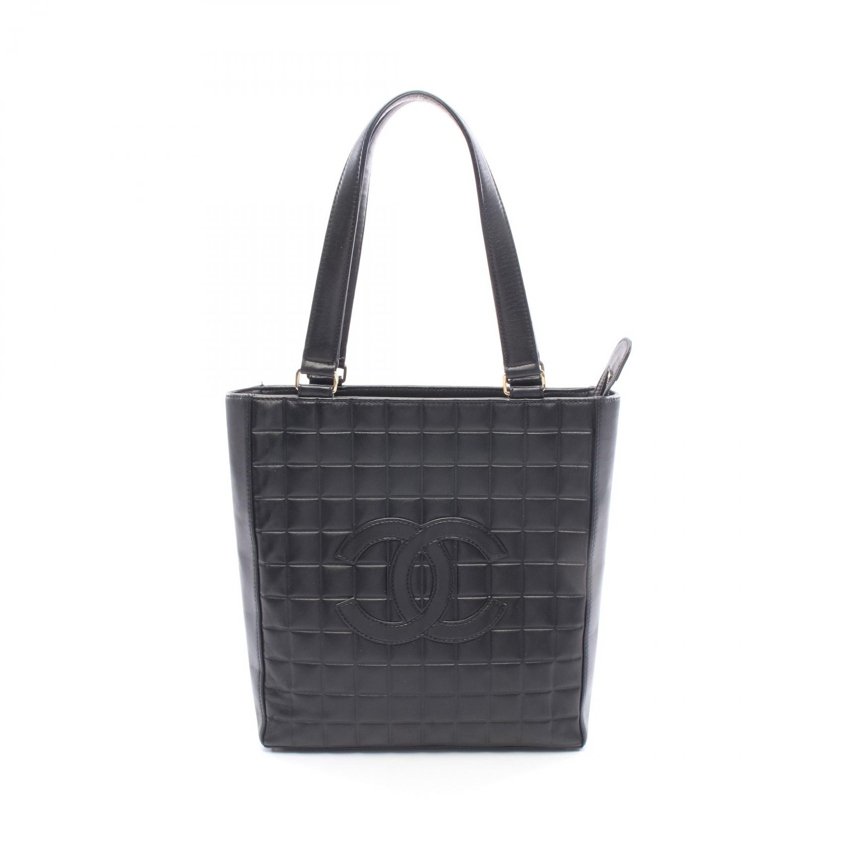 シャネル CHANEL チョコバー トートバッグ バッグ ラムスキン(羊革) レディース ブラック系 A17443 【中古】
