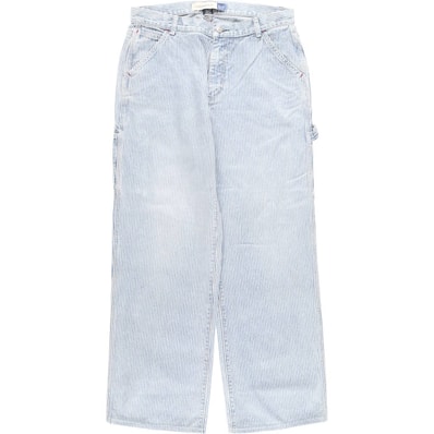 古着 ギャップ GAP carpenter ストライプ柄 デニム ペインターパンツ レディースXL(w33)相当/eaa480251