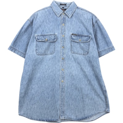 古着 ディッキーズ Dickies 半袖 デニムシャツ メンズL相当/eaa645336