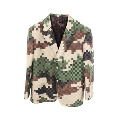 ルイ・ヴィトン LOUIS VUITTON ダモフラージュ テーラードジャケット 衣料品 アウター コットン ベージュ メンズ ベージュ系 / カーキ系 / マルチカラー 【中古】