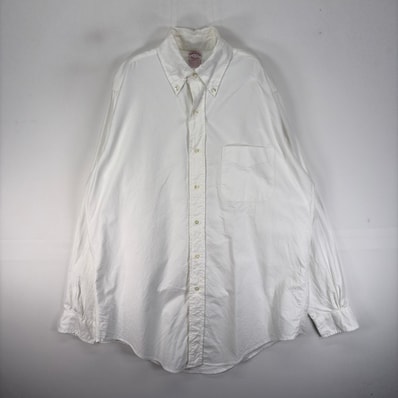 古着 90's/90年代 ヴィンテージ ブルックスブラザーズ Brooks Brothers USA製 長袖シャツ Makers M ホワイト系 無地 メンズ