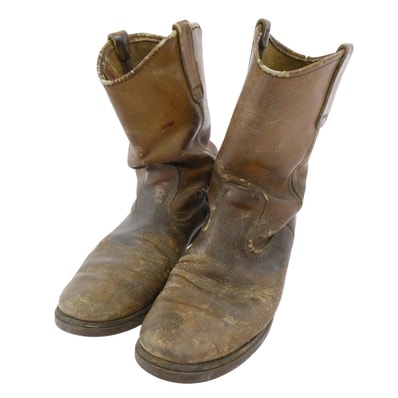 RED WING レッドウィング ブーツ 70s~80s プリント羽根タグ Pecos Boots ペコスブーツ ブラウン系 25.5cm【中古】