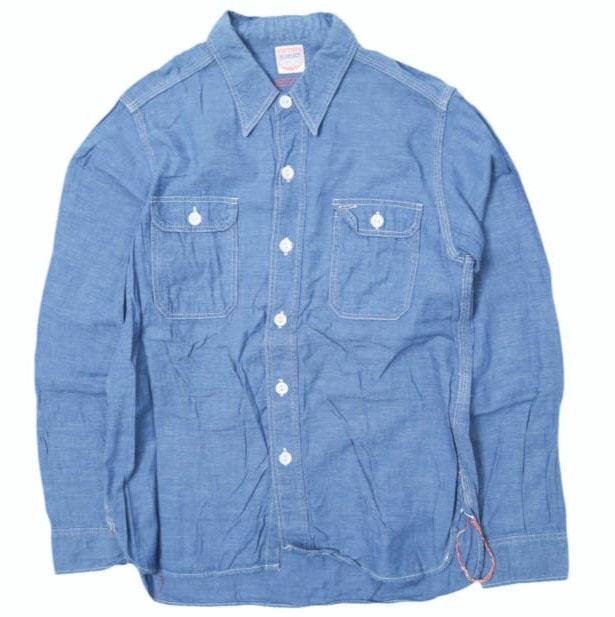 BEAMS BOY ビームスボーイ 日本製 シャンブレーダブルポケットワークシャツ 13-11-0633-086 Free BLUE 長袖 トップス g13183