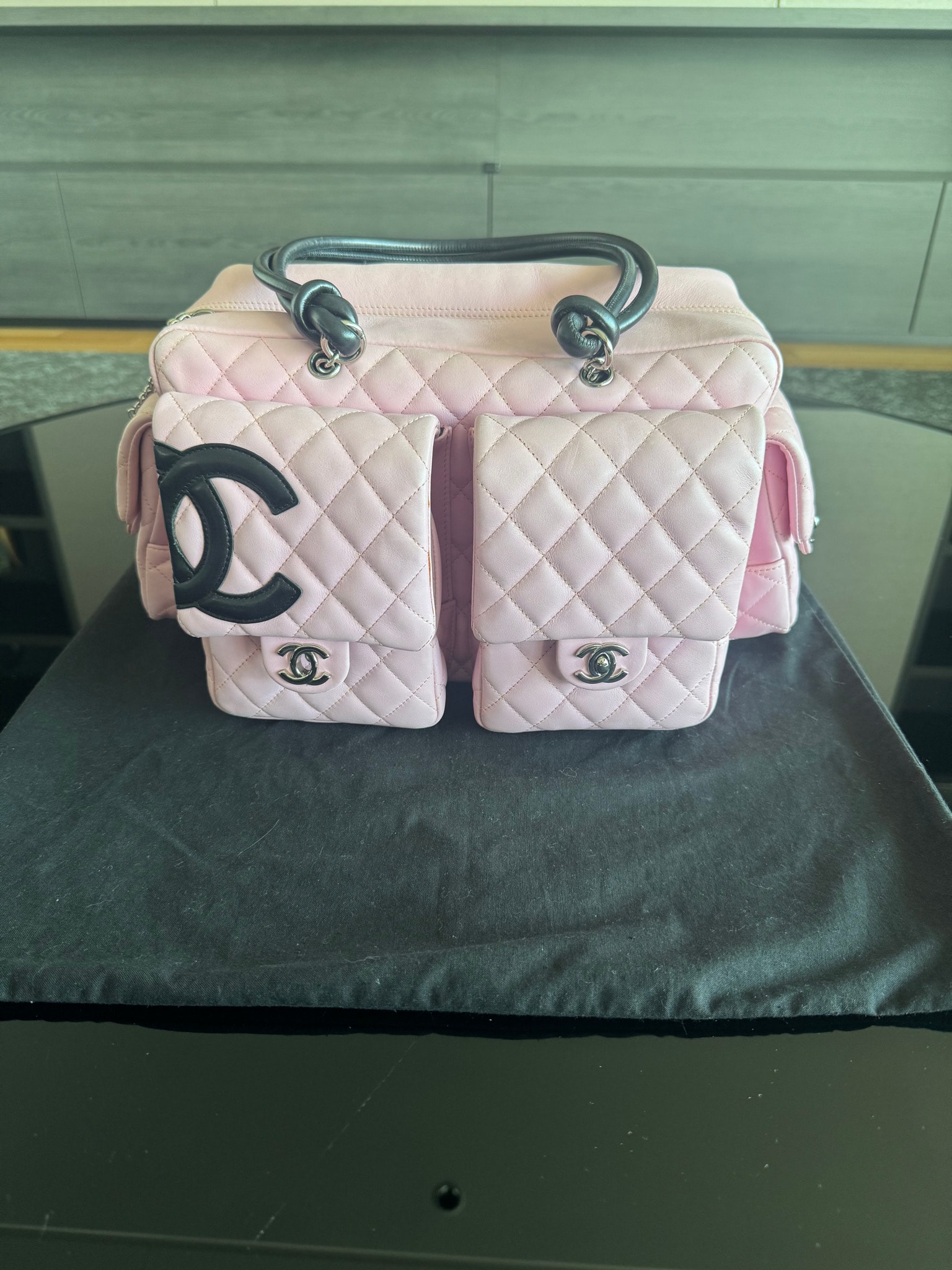 【CHANEL】カンボンライン レポータバッグ ピンク