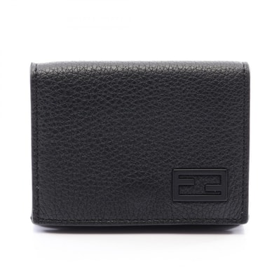 フェンディ FENDI FF 三つ折り財布 財布 レザー レディース ブラック系 【中古】