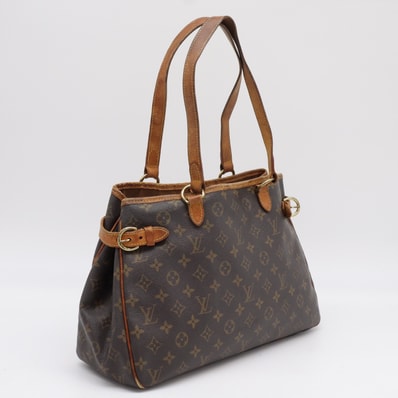 LOUIS VUITTON ルイ・ヴィトン モノグラム バティニョールオリゾンタル M51154 ハンドバッグ ブラウン コーティングキャンバス レザー レディース