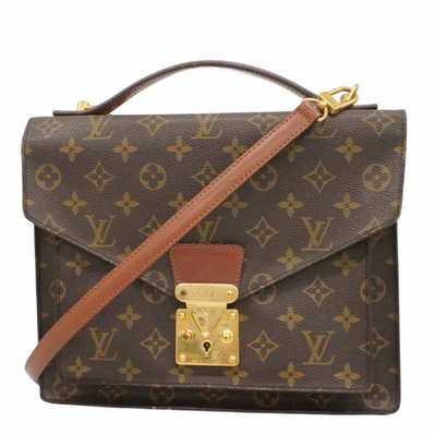 【6dd4427】ルイヴィトン ハンドバッグ モノグラム モンソー28 M51185 ブラウン 2wayバッグ【中古】レディース