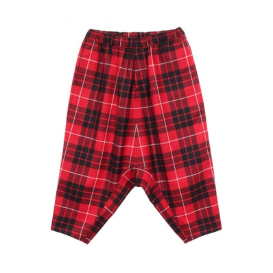 ブラックコムデギャルソン BLACK COMME des GARCONS チェック柄 サルエルパンツ 衣料品 ボトムス ウール メンズ レッド系 / ブラック系 【中古】