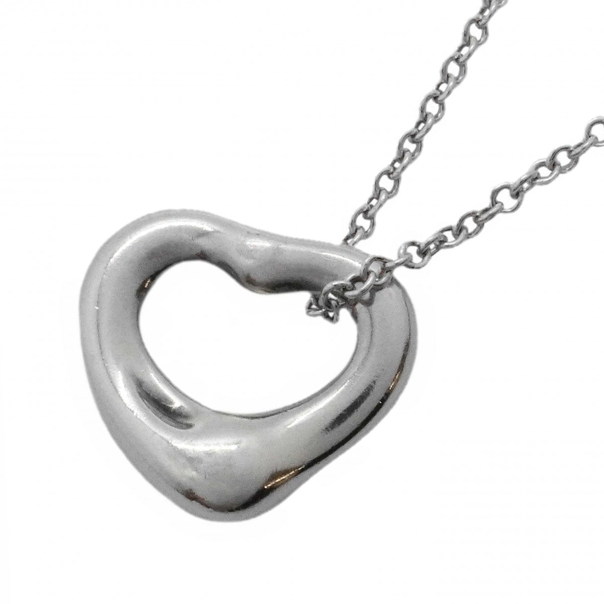 【6jcb0997-k】ティファニー ネックレス オープンハート シルバー925【中古】レディース