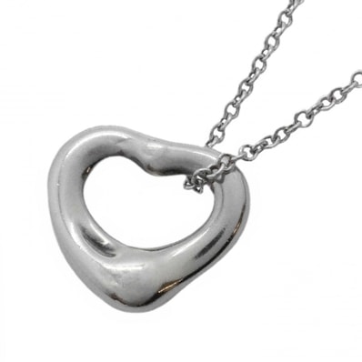 【6jcb0997-k】ティファニー ネックレス オープンハート シルバー925【中古】レディース