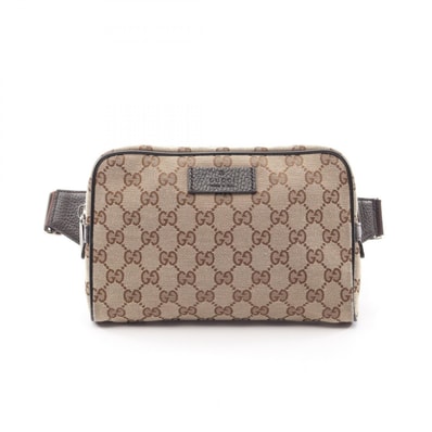 グッチ GUCCI GGキャンバス ウエストバッグ ボディバッグ バッグ キャンバス レザー メンズ レディース ベージュ系 / ブラウン系 449174 【中古】