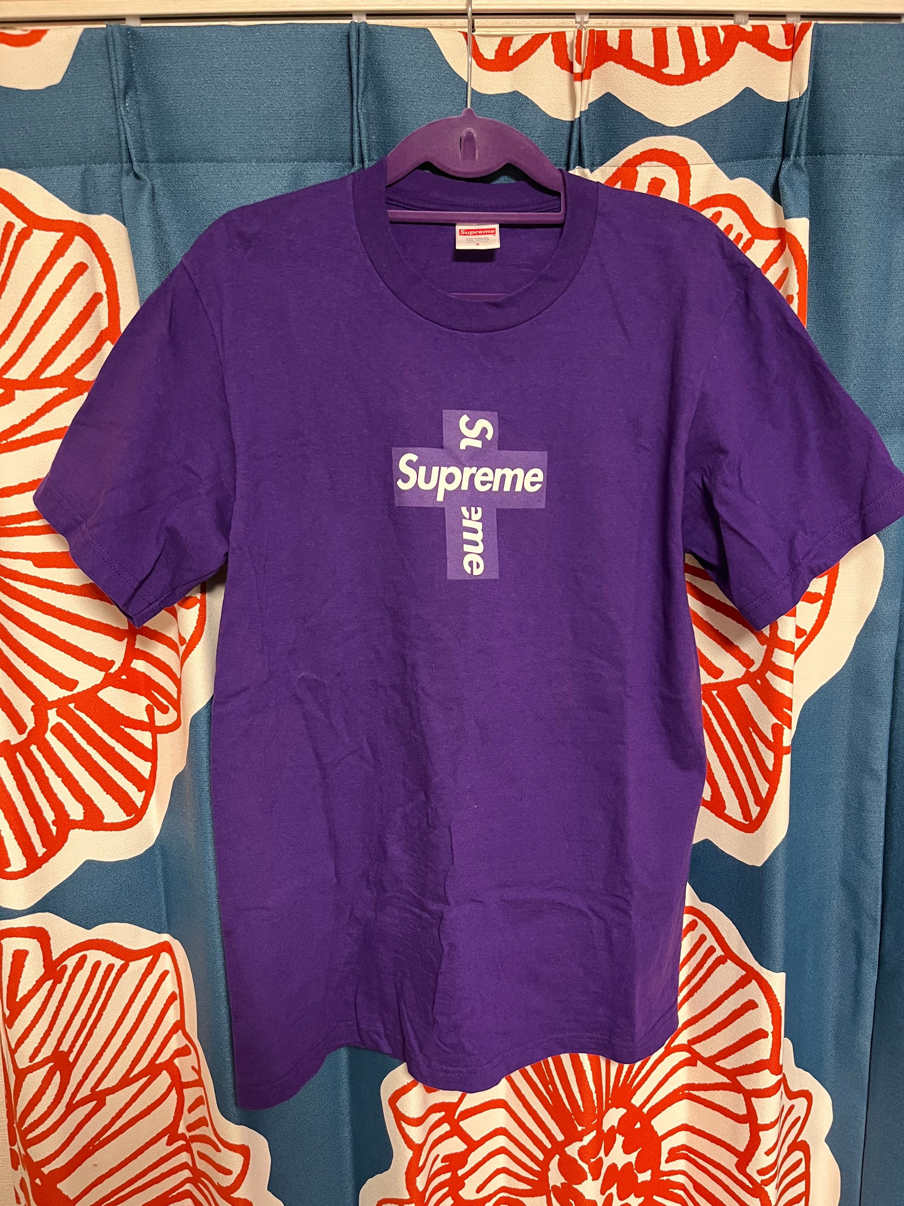 Supreme Cross Box Logo Tee "Purple"