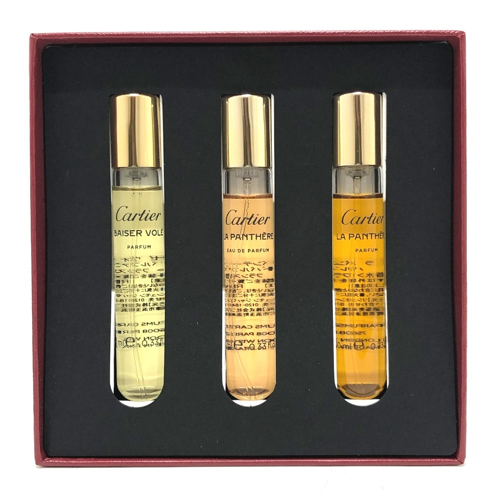 カルティエ CARTIER フェミニン ディスカバリー セット CLIENT GFT 2023 10ml × 3本 パフューム フレグランス 香水 ガラス クリア 未使用