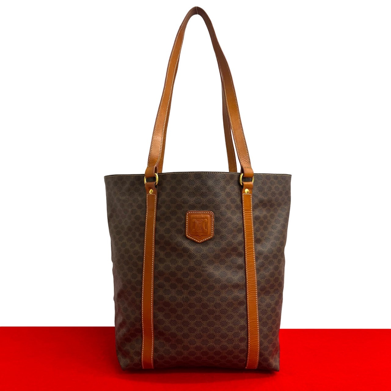 目立った傷や汚れなし】CELINE セリーヌ マカダム 柄 トリオンフ ロゴ