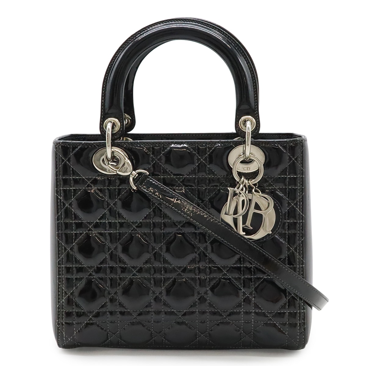 クリスチャンディオールレディディオール カナージュ ハンドバッグ