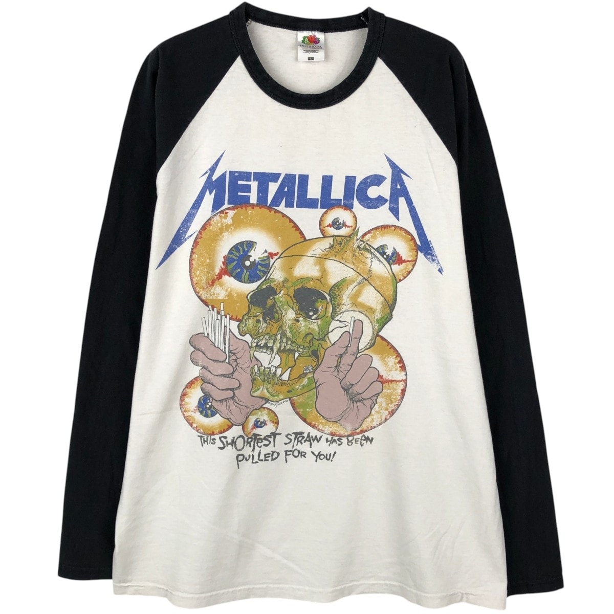 古着 フルーツオブザルーム FRUIT OF THE LOOM Valueweight METALLICA メタリカ ドクロ柄 スカル柄 ラグラン ロンT バンドTシャツ バンT メンズL相当/eaa671409