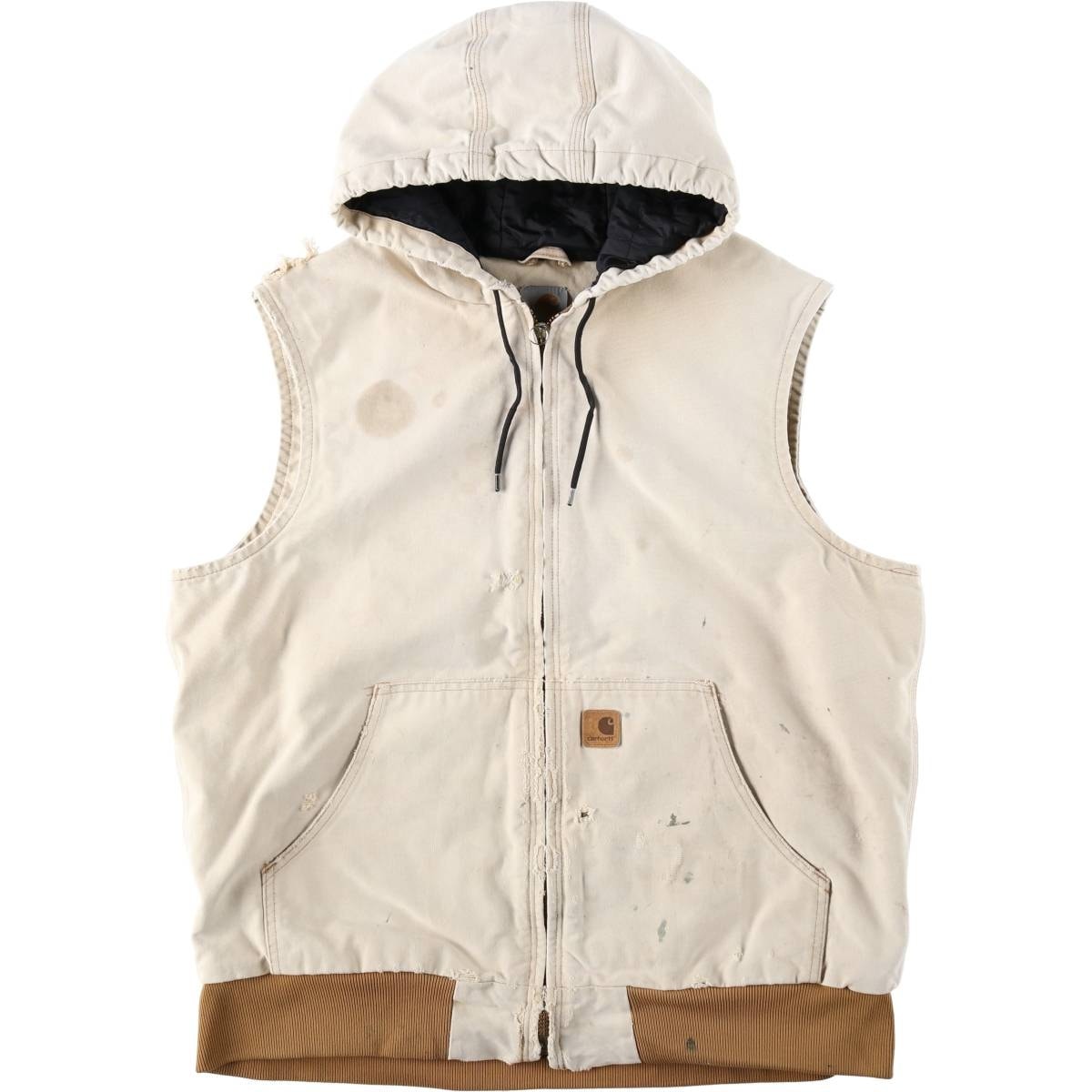 古着 カーハート Carhartt フード付き 中綿入り ダックベスト メンズXL相当/eaa627765