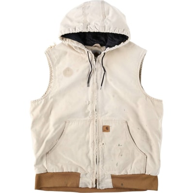 古着 カーハート Carhartt フード付き 中綿入り ダックベスト メンズXL相当/eaa627765
