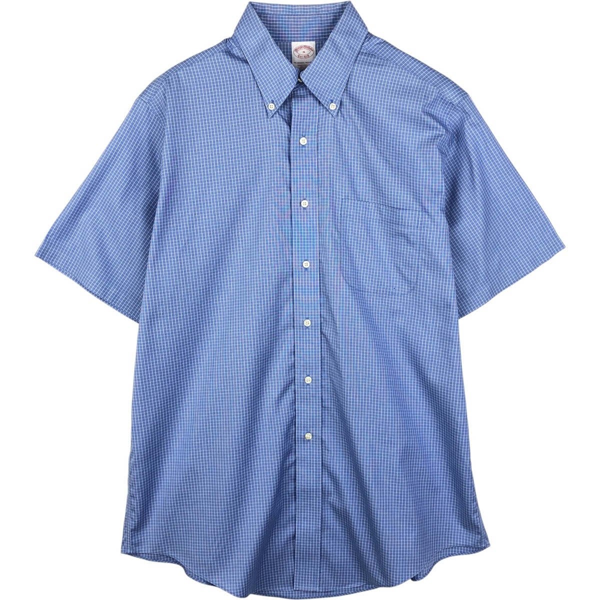 古着 ブルックスブラザーズ Brooks Brothers Est.1818 半袖 ボタンダウン チェックシャツ メンズL相当/eaa644930