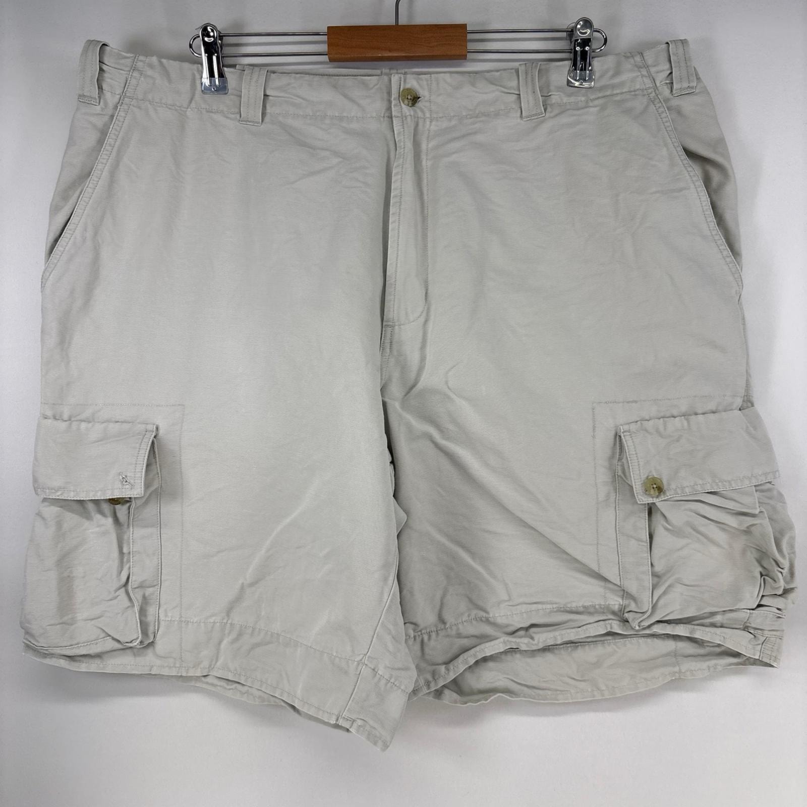 古着 コロンビア Columbia ショートパンツ チノパン カーゴパンツ ハーフパンツ ジップ 大きいサイズ w40 L10 アイボリー メンズ