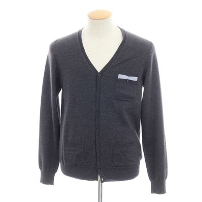 【中古】ディースクエアード DSQUARED2 ウール カーディガン ダークグレー【サイズS】【メンズ】