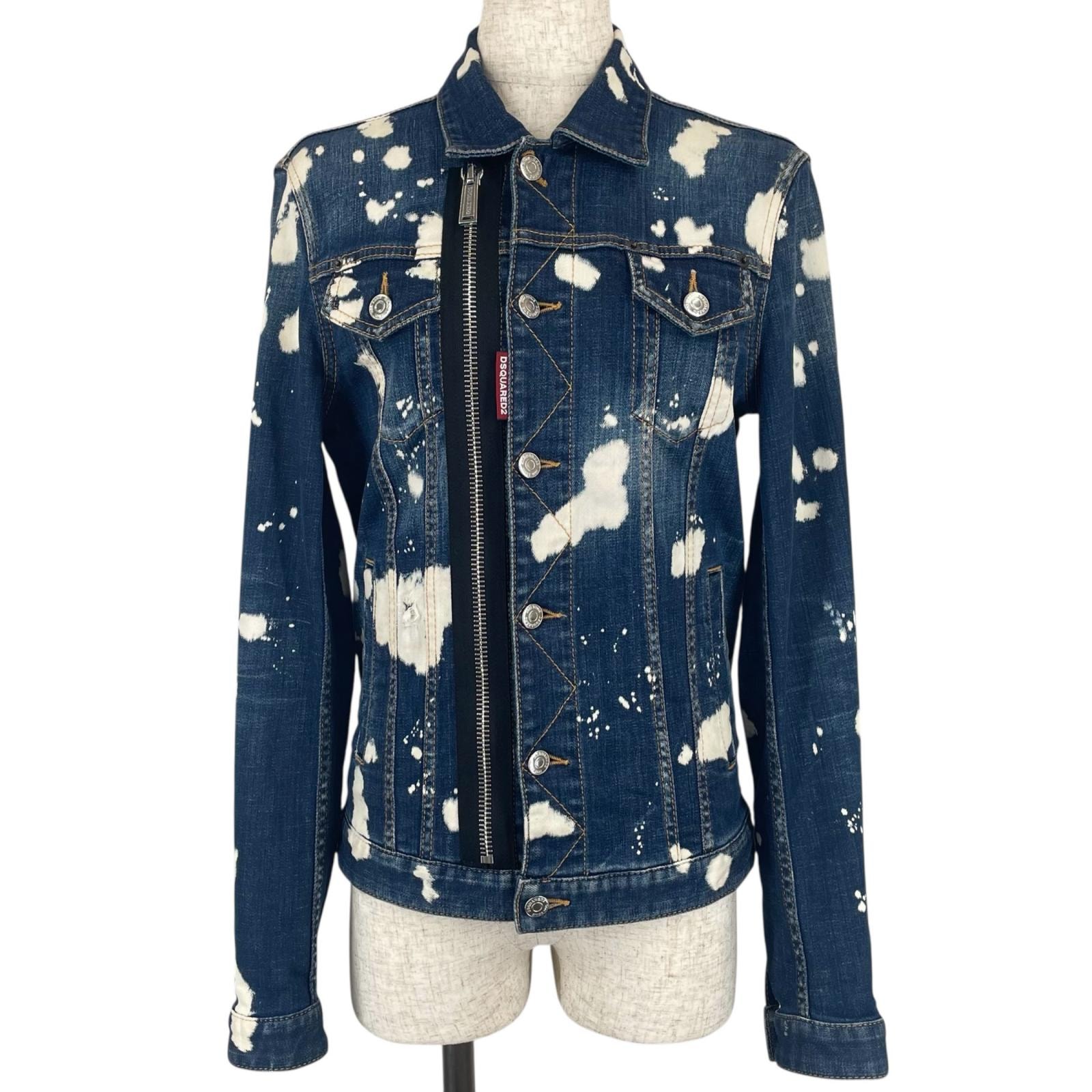 美品 ディースクエアード デニムジャケット インディゴブルー レディース 36 VO015770