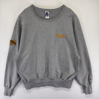古着 チャンピオン Champion スウェット リバースウィーブ 大きいサイズ ワッペン プルオーバー トレーナー 2XL グレー系 メンズ