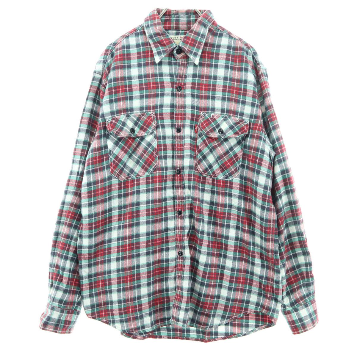 Levi's リーバイス チェック柄 長袖 シャツ M レッド系