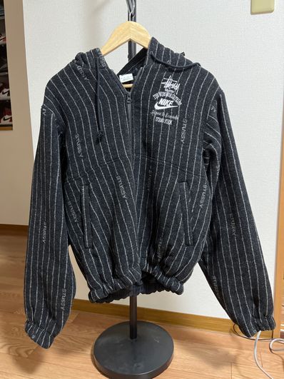 Stussy x Nike Striped Wool Jacket "Black"