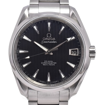 オメガ OMEGA 231.10.39.21.01.001 シーマスターアクアテラ 150m デイト ブラック 自動巻き メンズ 美品 腕時計 J#149611