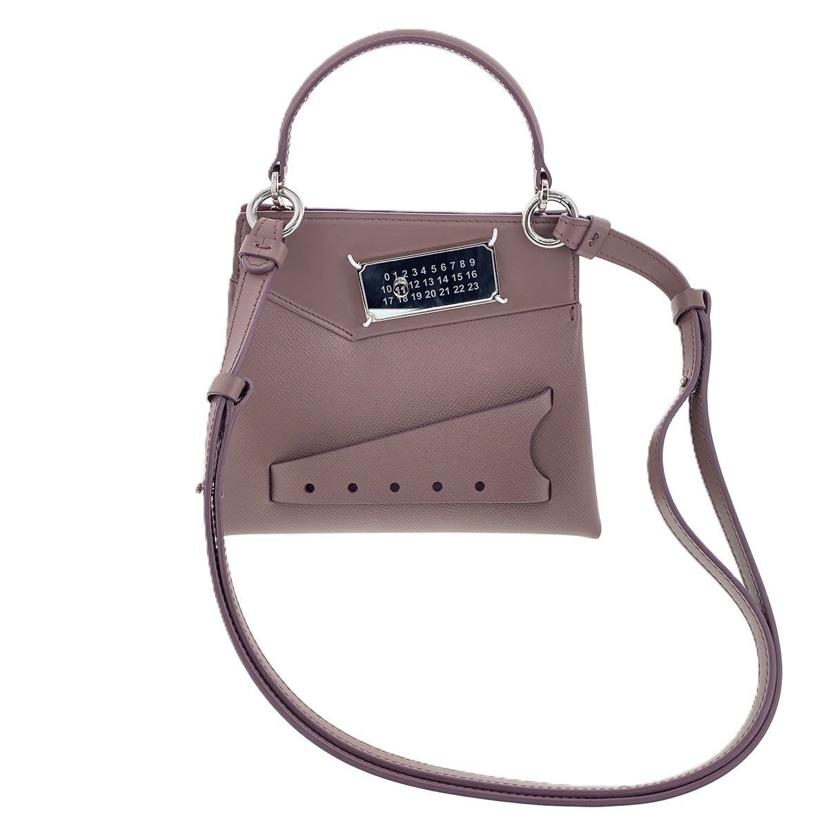 Maison Margiela メゾン マルジェラ Snatched スナッチト ハンドバッグ スモール ショルダーバッグ S56WG0168P4745T8013 レザー ピンク パープル  レディース【中古】