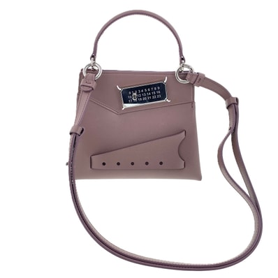 Maison Margiela メゾン マルジェラ Snatched スナッチト ハンドバッグ スモール ショルダーバッグ S56WG0168P4745T8013 レザー ピンク パープル レディース【中古】