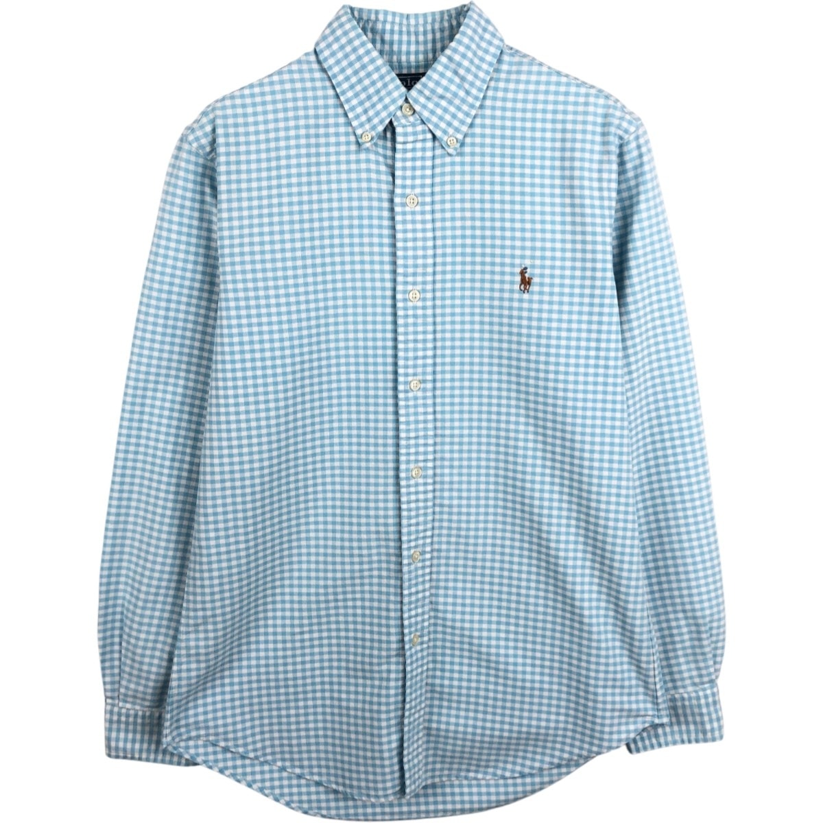 古着 ラルフローレン Ralph Lauren POLO by Ralph Lauren CUSTOM FIT ギンガムチェック 長袖 ボタンダウンチェックシャツ メンズS相当/eaa678006