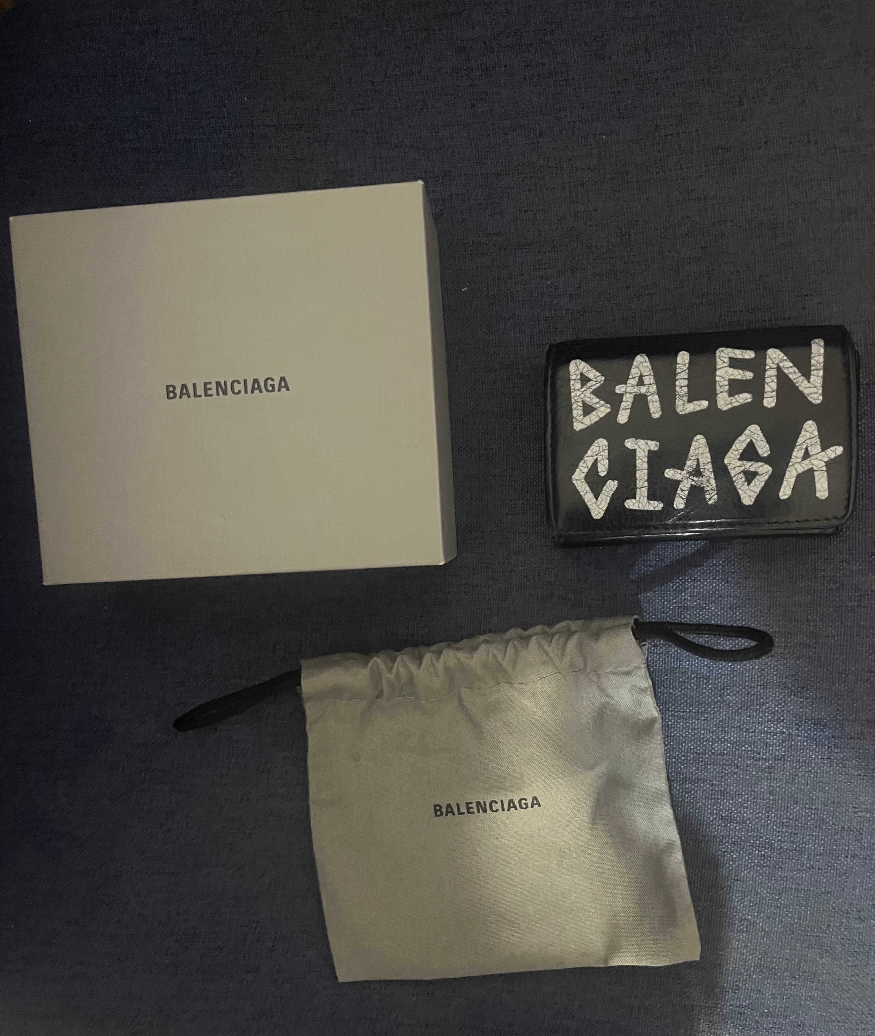 Balensiaga Carry Mini Wallet Graffiti "Black"