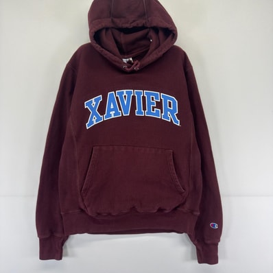 古着 チャンピオン Champion パーカー スウェット リバースウィーブ ロゴ プリント S レッド系 メンズ