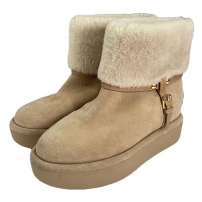 美品 ルイヴィトン ショートブーツ ベージュ レディース 37