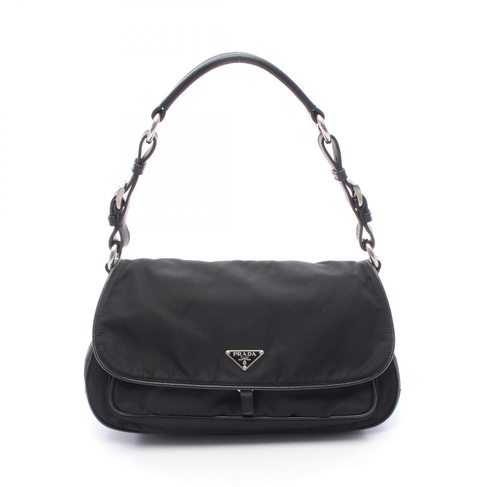 プラダ PRADA VELA VINTAGE ショルダーバッグ バッグ ナイロン サフィアーノレザー レディース ブラック系 BR2200 【中古】