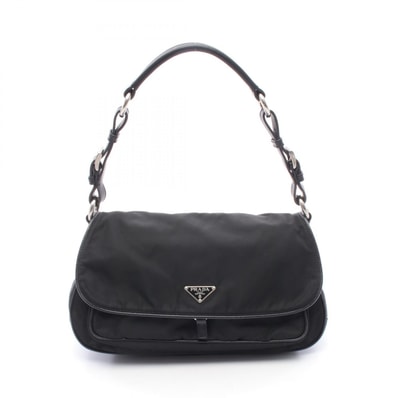プラダ PRADA VELA VINTAGE ショルダーバッグ バッグ ナイロン サフィアーノレザー レディース ブラック系 BR2200 【中古】