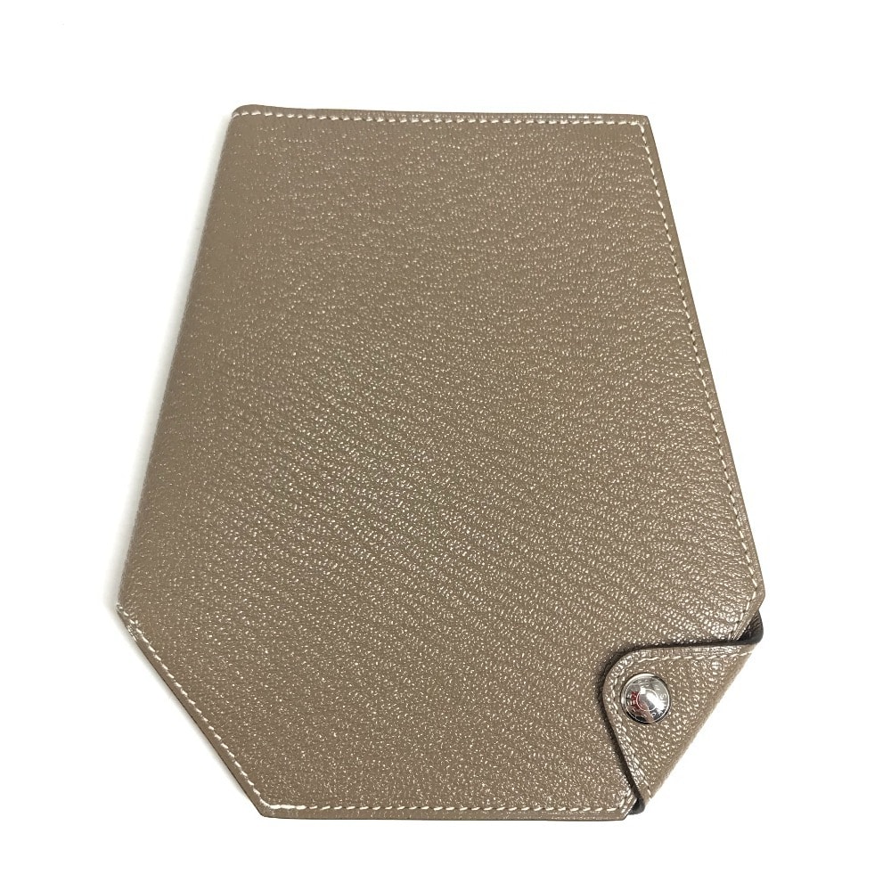 エルメス HERMES クロシェット Clochette 札入れ 財布 コンパクトウォレット カードケース パスケース 2つ折り財布 シェーブル C刻 エトゥープ グレー 美品
