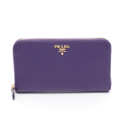 プラダ PRADA ラウンド長財布 ラウンド長財布 財布 サフィアーノレザー レディース パープル系 【中古】