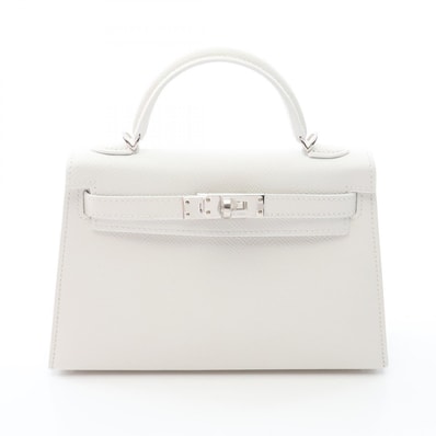 エルメス HERMES ミニケリー2 2WAY ハンドバッグ バッグ レザー カーフ(牛革) ヴォーエプソン ヴォーエプソン ニューホワイト K刻印(2025年製造) レディース ホワイト系 【中古】