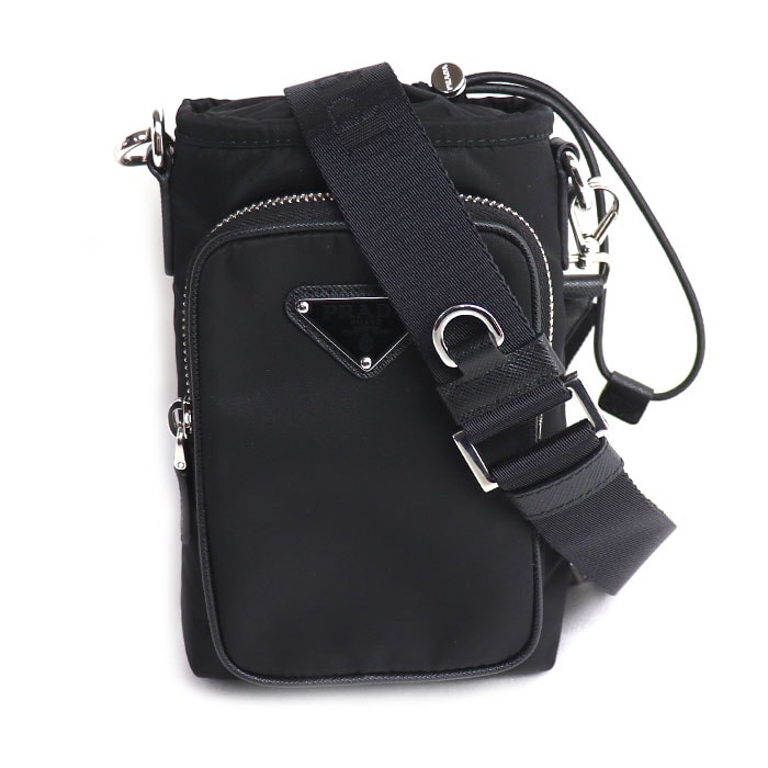 PRADA プラダ Re-nylon スマートフォンケース ショルダーバッグ ブラック 2ZH155_2DMI_F0002 IC レディース【中古】【美品】