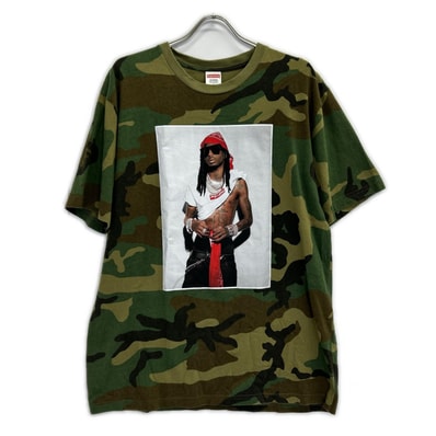 シュプリーム グリーン カモフラ Playboi Carti Tシャツ L