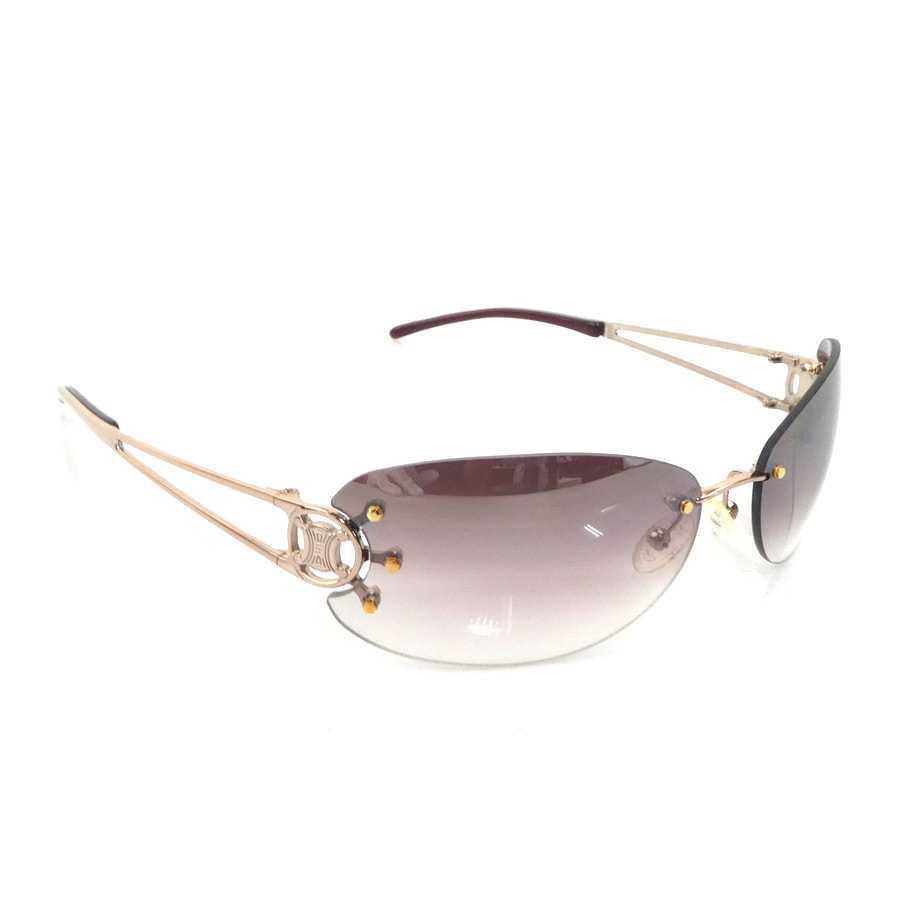 セリーヌ CELINE サングラス プラスチック/メタル バーガンディ レディース【中古】 e60527g
