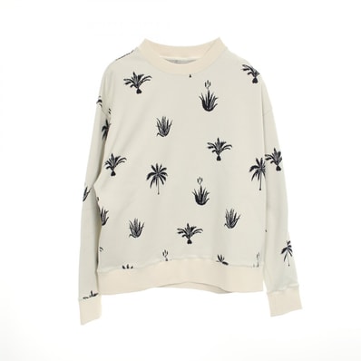ジルサンダー JIL SANDER Palm Tree Intarsia スウェット 衣料品 トップス ポリエステル メンズ アイボリー系 / ネイビー系 【中古】