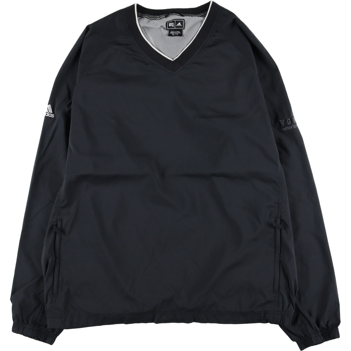 古着 00年代 アディダス adidas CLIMAPROOF WIND Vネック ウォームアッププルオーバー メンズXL相当/eaa520966